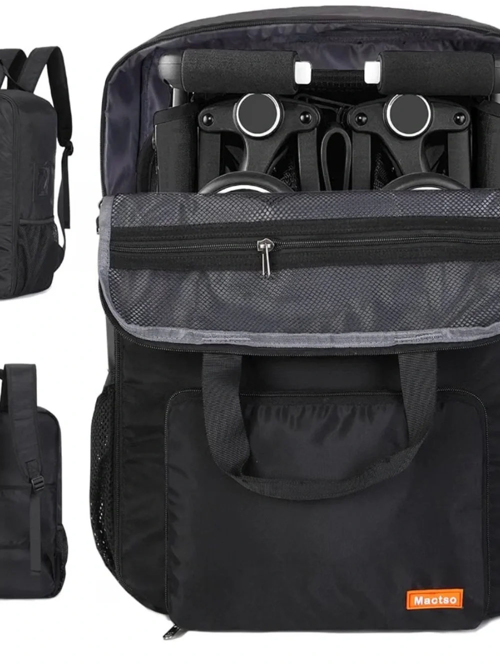 Men's Black Travel Stroller Backpack